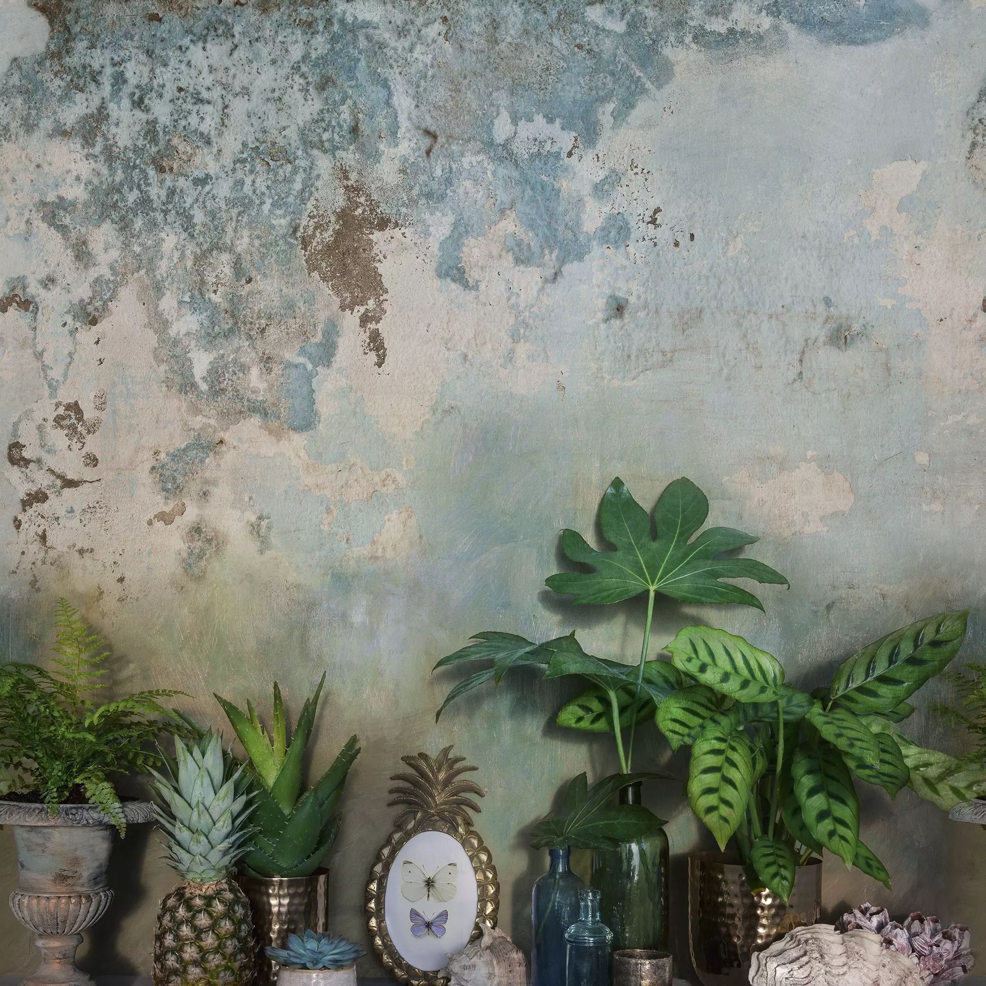 Green Trompe Mural Wallpaper A39001