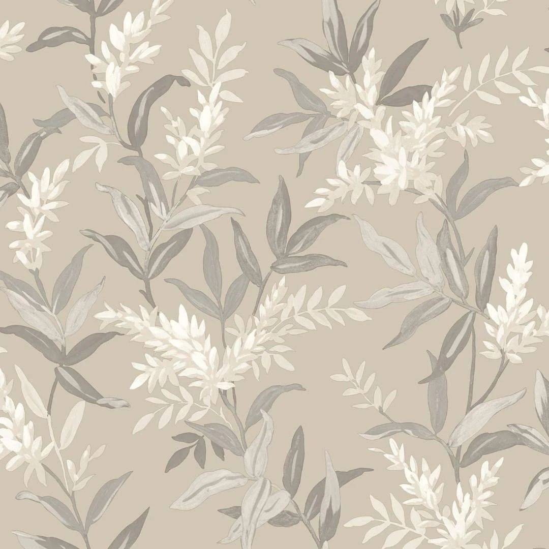 Olivia Floral Glistening Beige Country Wallpaper 5908
