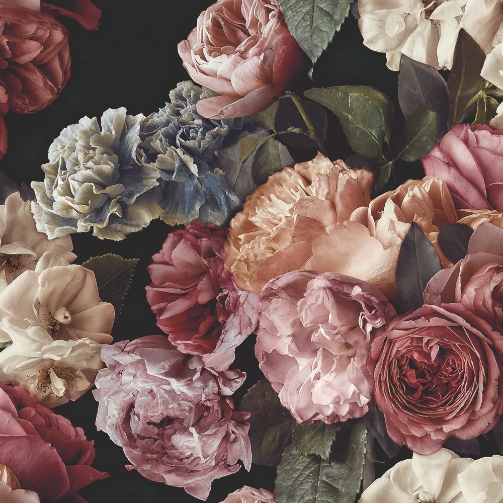 Gabrielle Floral Red Paul Moneypenny Collection Wallpaper 154708