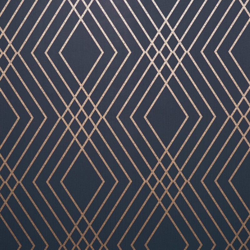 Shard Trellis Navy Wallpaper FD42605