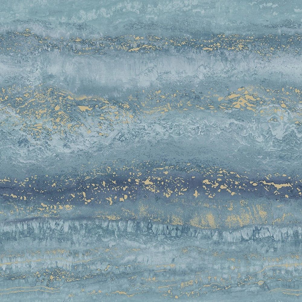 Semper Marble Teal & Gold Wallpaper 189504
