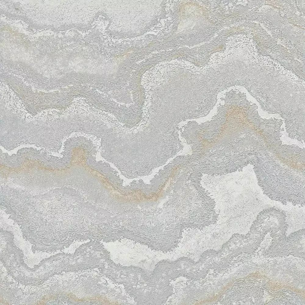 Lava Marble Silver Grey & Metallic Gold Stories of Life Collection Wallpaper 39659-5