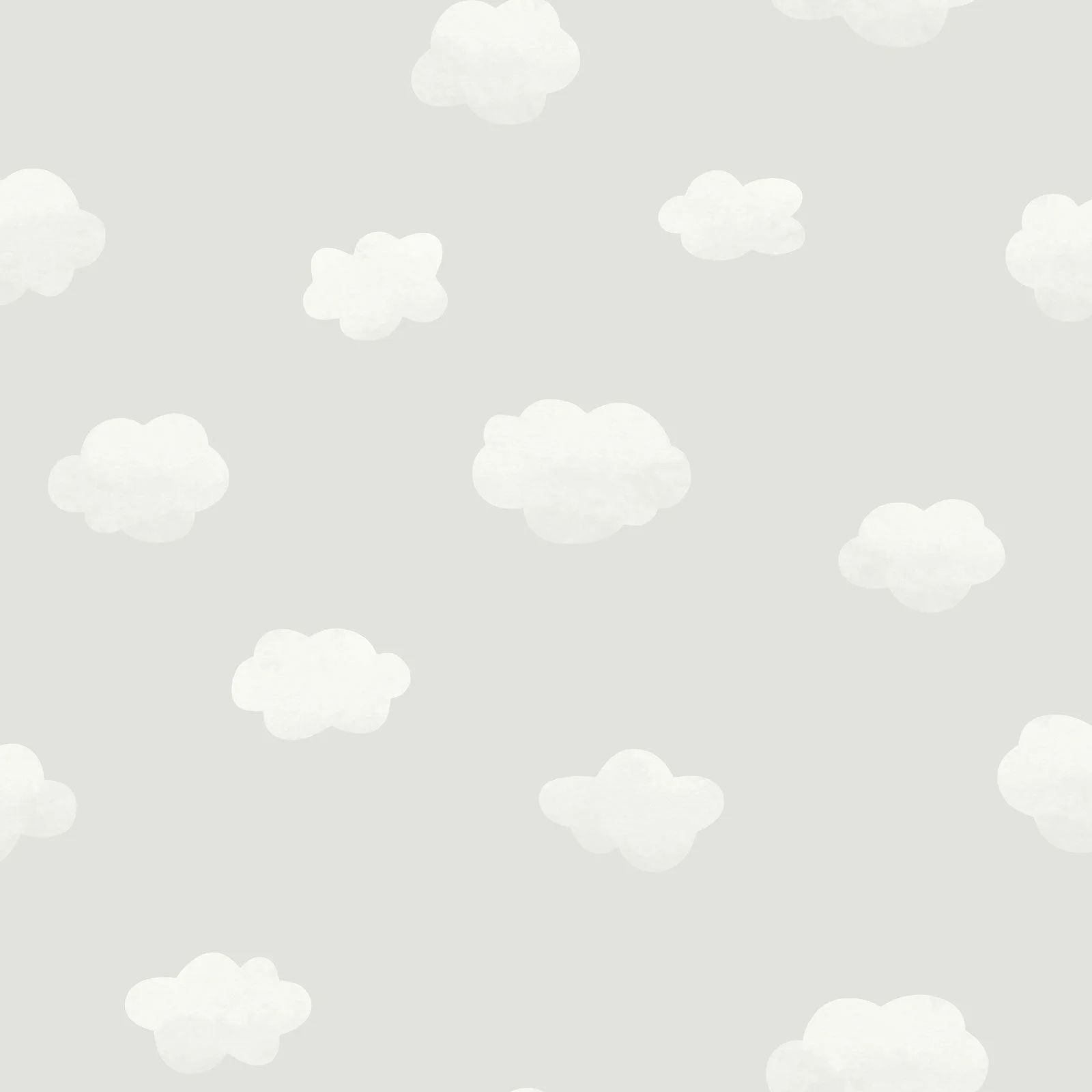 Cloudy Sky Grey Children's Bedroom Playroom Nursery Clouds Wallpaper 90990