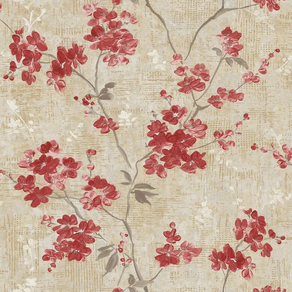 Anethe Blossom Red & Cream Paul Moneypenny Collection Wallpaper A72304