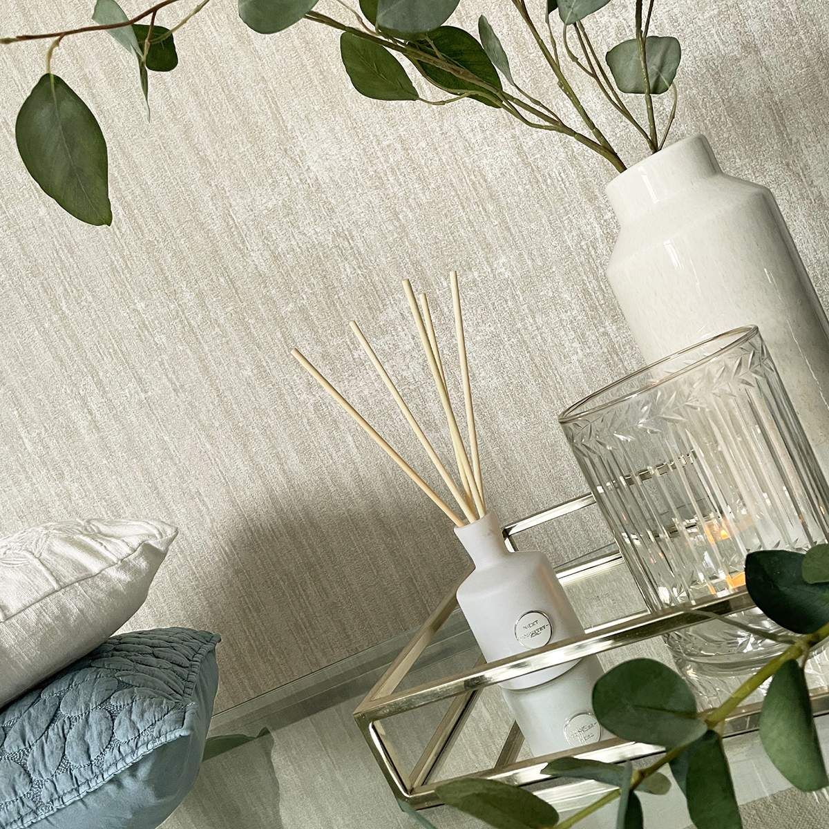 Giovanna Texture Cream Premium Italian Vinyl Wallpaper 4814