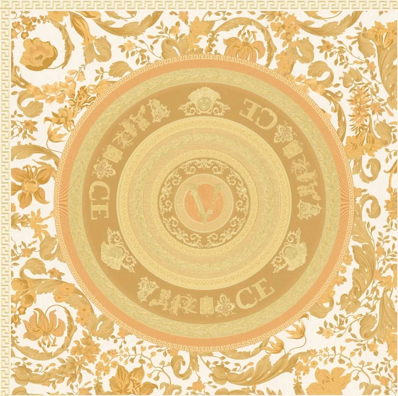 Oriental Tile V Gold Luxury Vinyl Wallpaper 387054