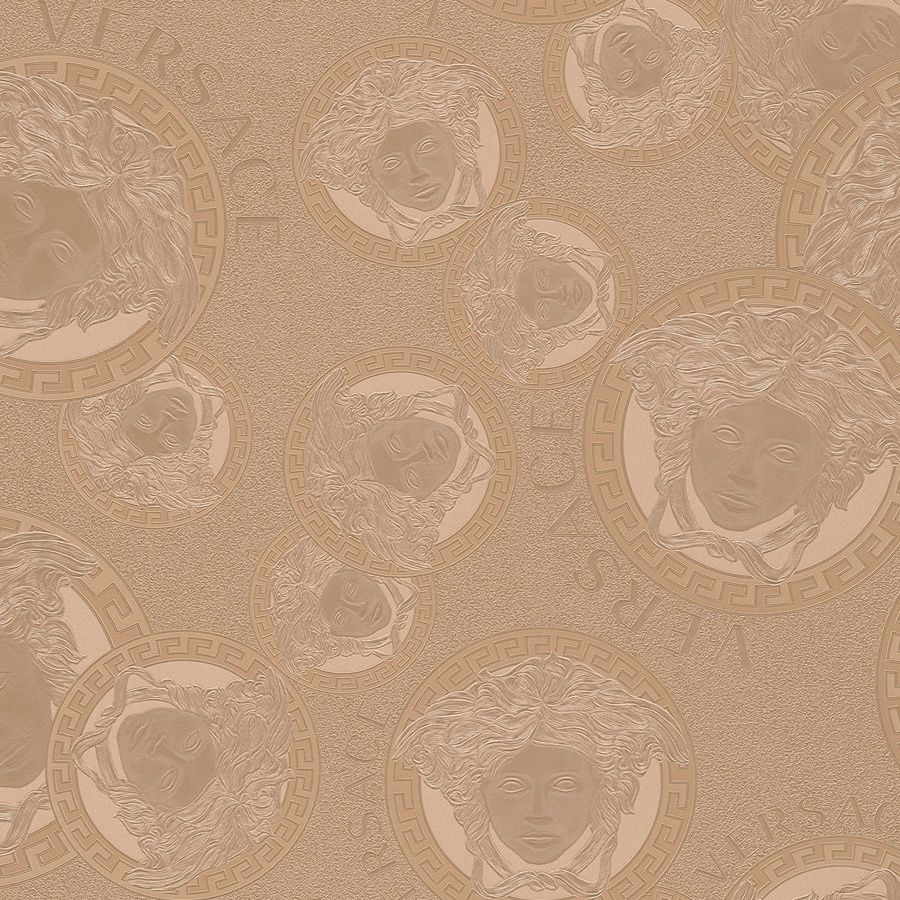 Medusa Heads Metallic Rose Gold Luxury Vinyl Wallpaper 384612 Medusa Heads Metallic Rose Gold Luxury Vinyl Wallpaper 384612