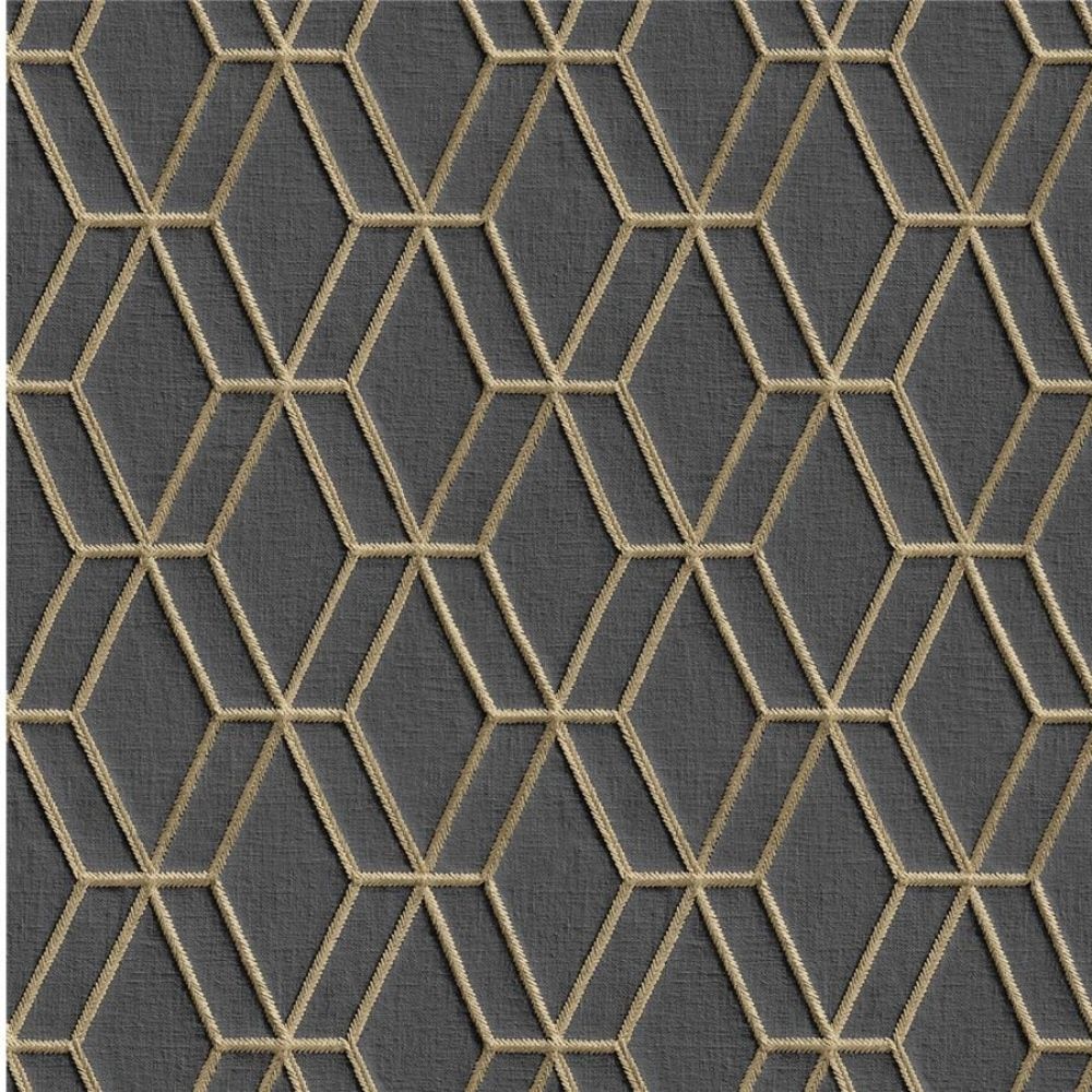 Wallstitch Geo Black Vinyl Wallpaper DE120066
