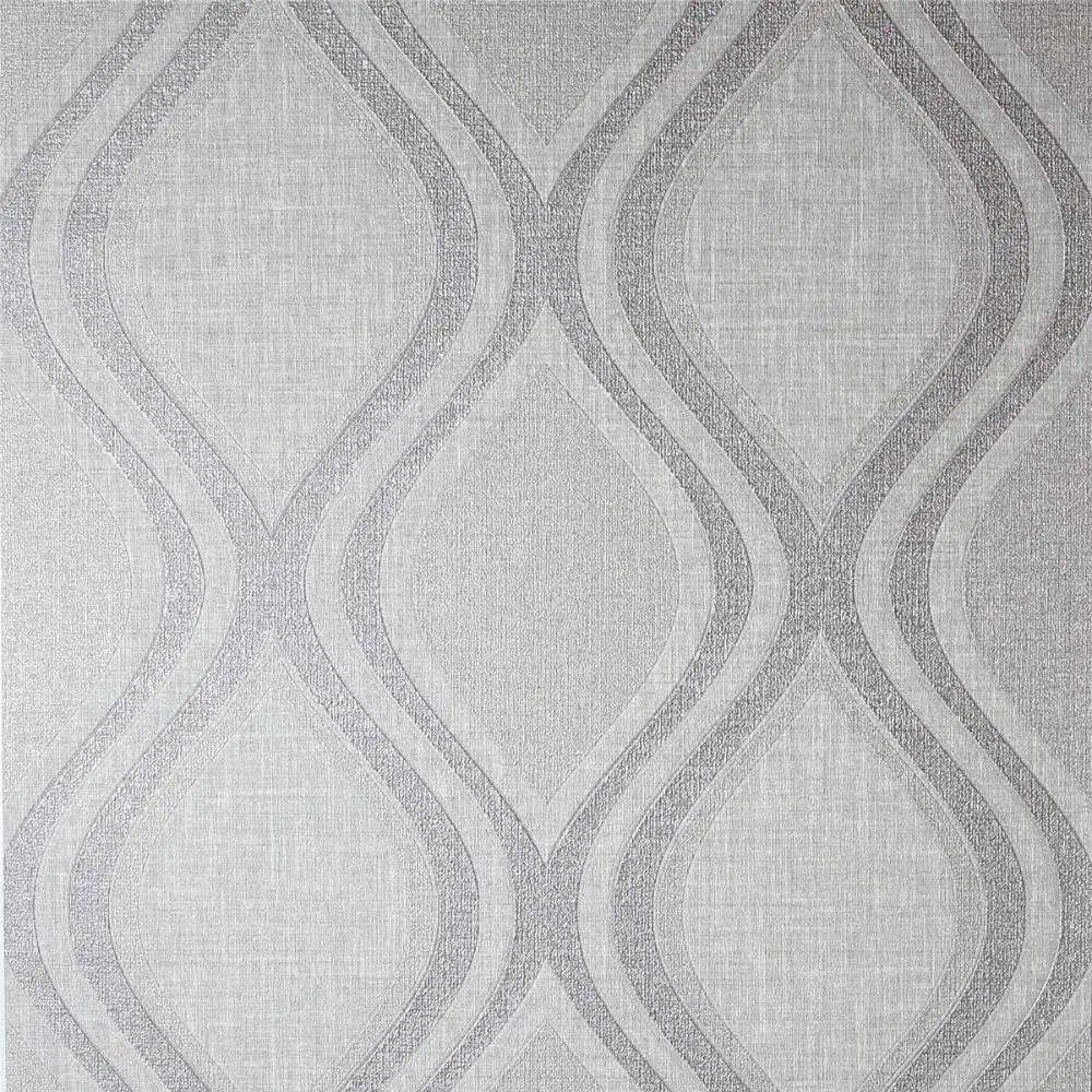 Curve Grey Geometric Vinyl Wallpaper 295101