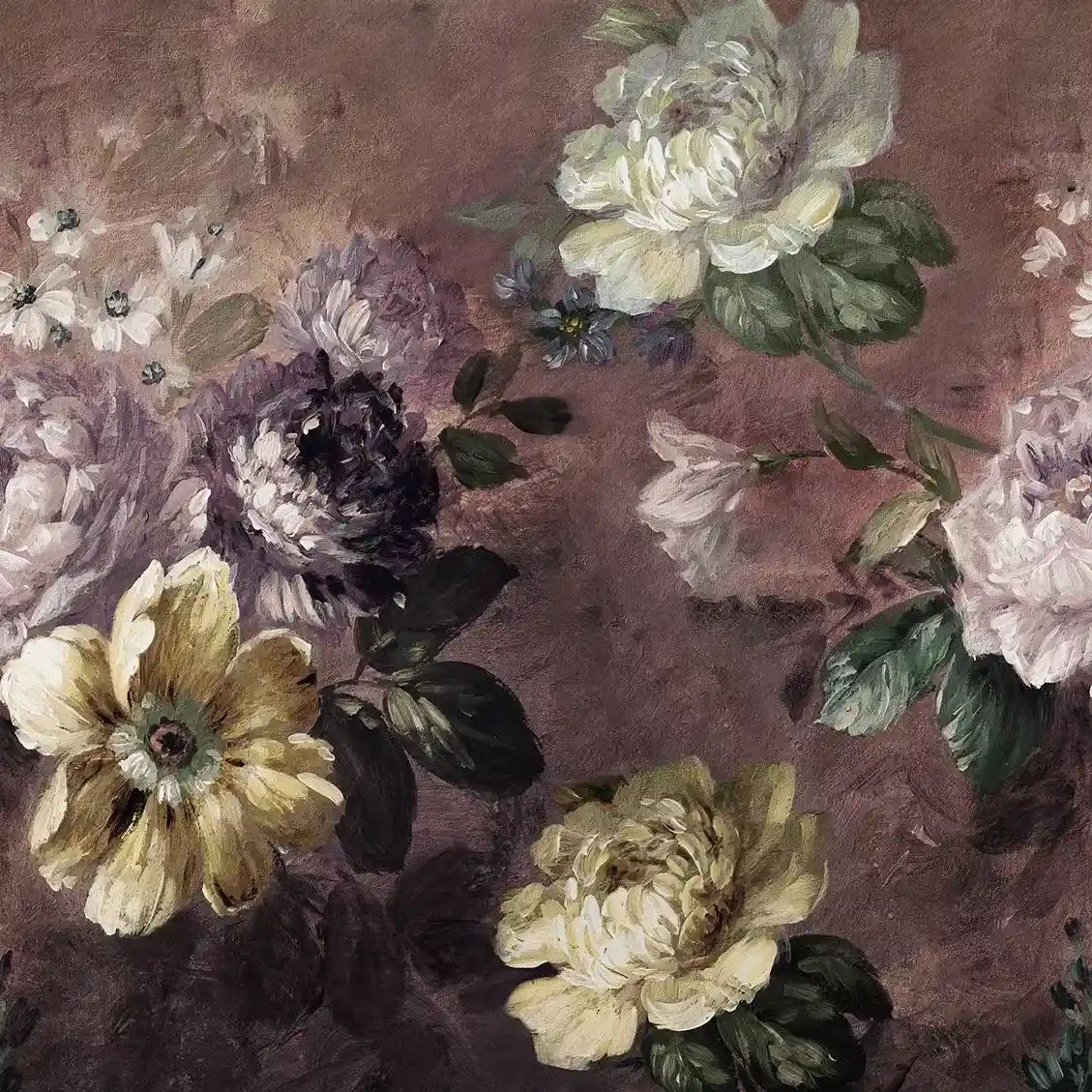 Painted Flowers Mural Wallpaper A52001