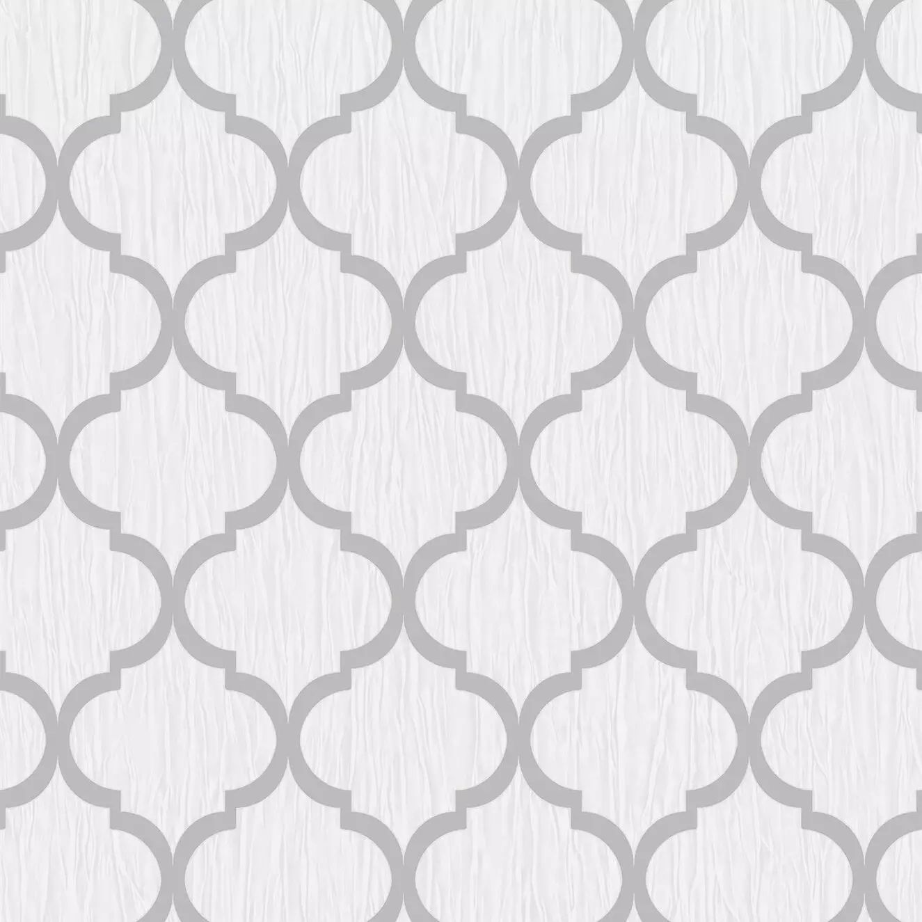 Crystal Trellis White & Metallic Silver Wallpaper 8896