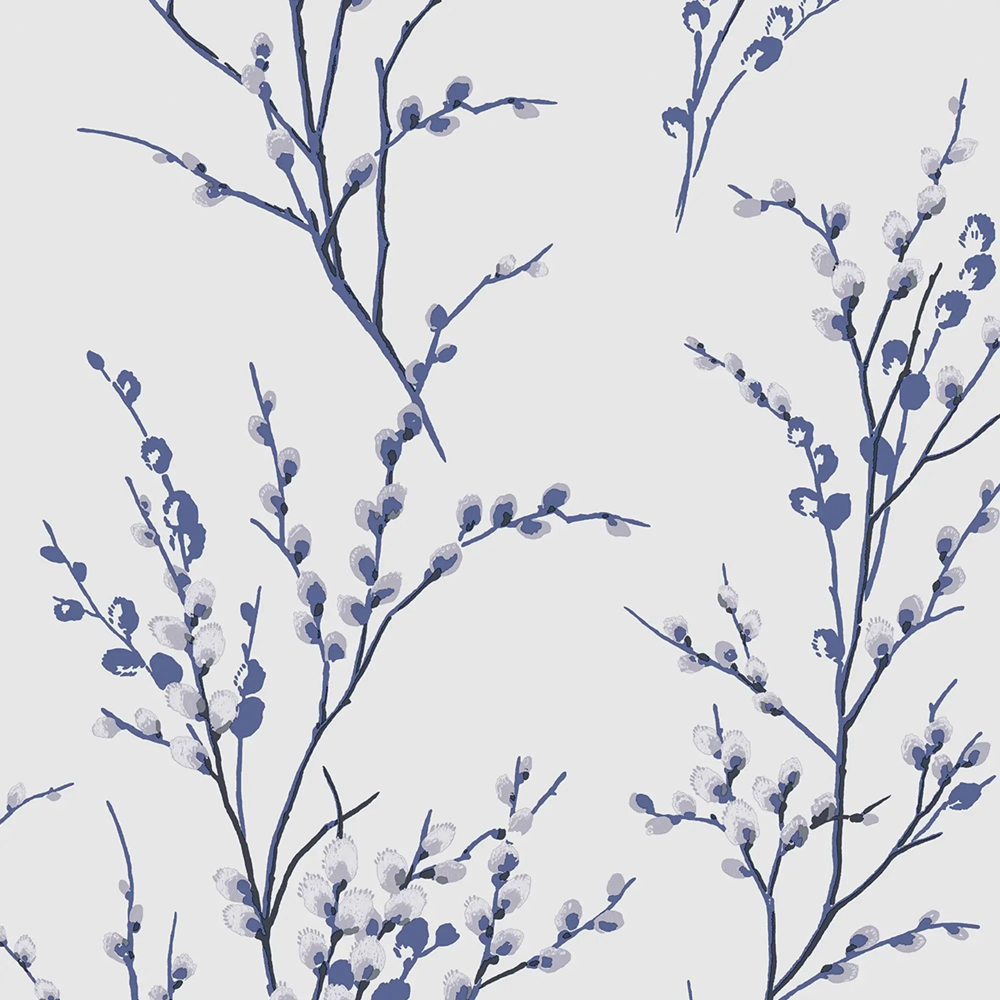Pussy Willow Off White & Midnight Sprigs Laura Ashley Wallpaper 113360