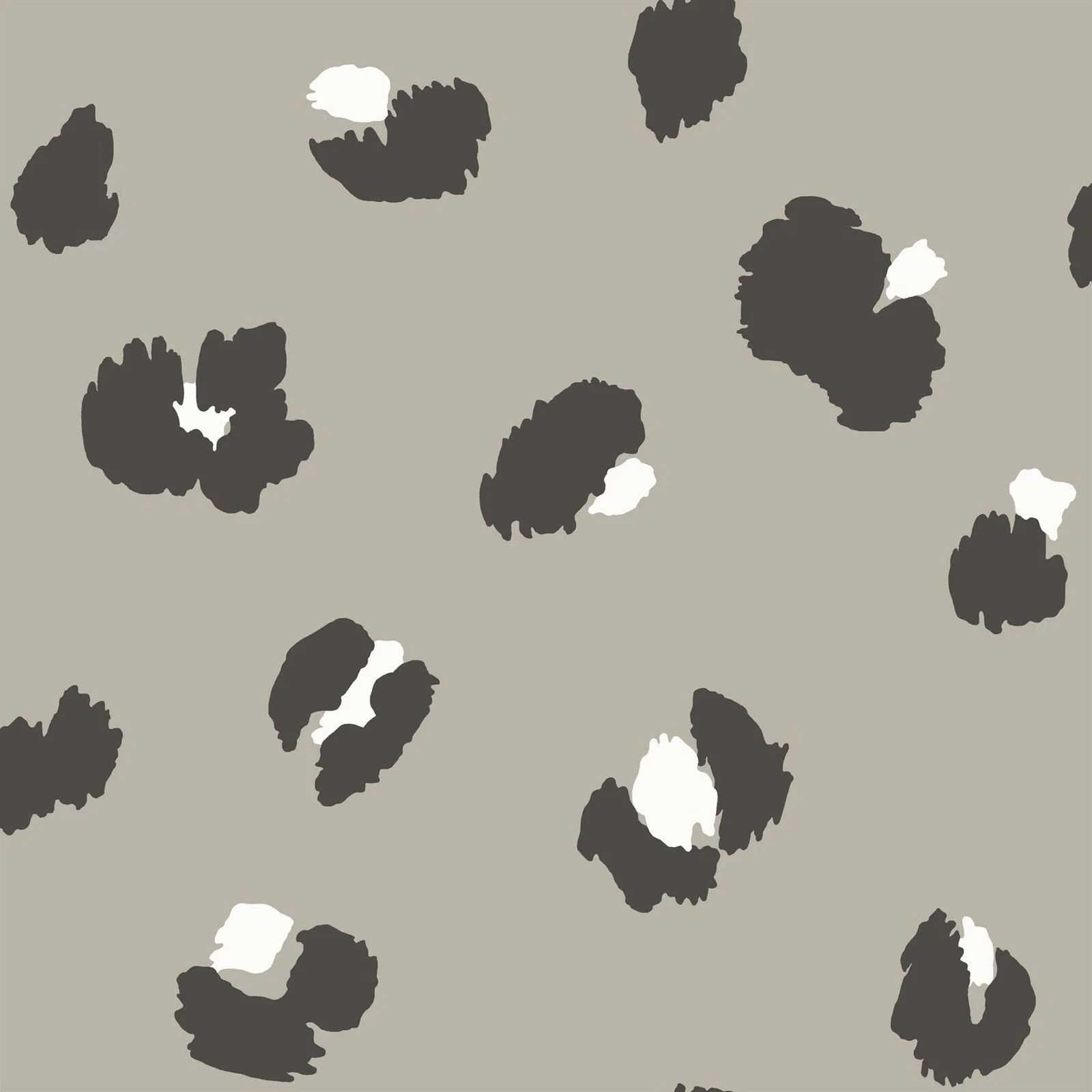 Large Leopard Spot Taupe Conversational Children's Wallpaper 13030
