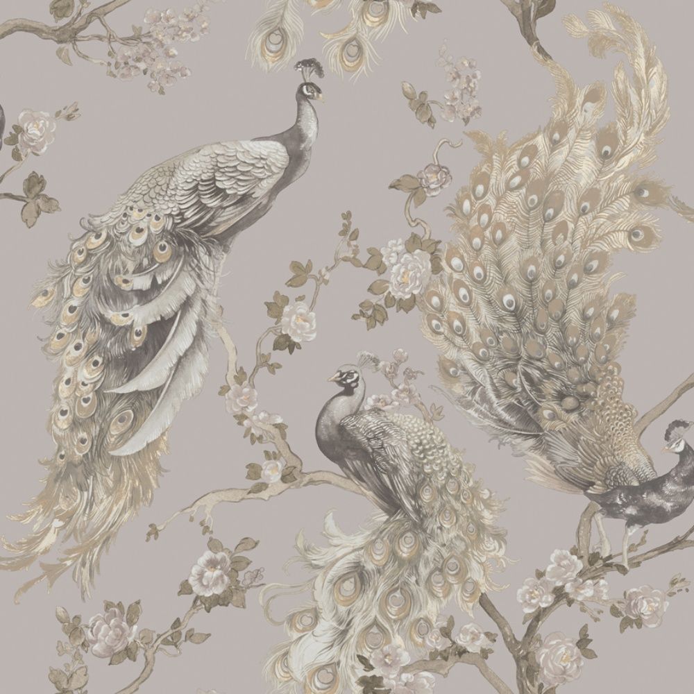 Menali Peacock Birds Grey Wallpaper 35920