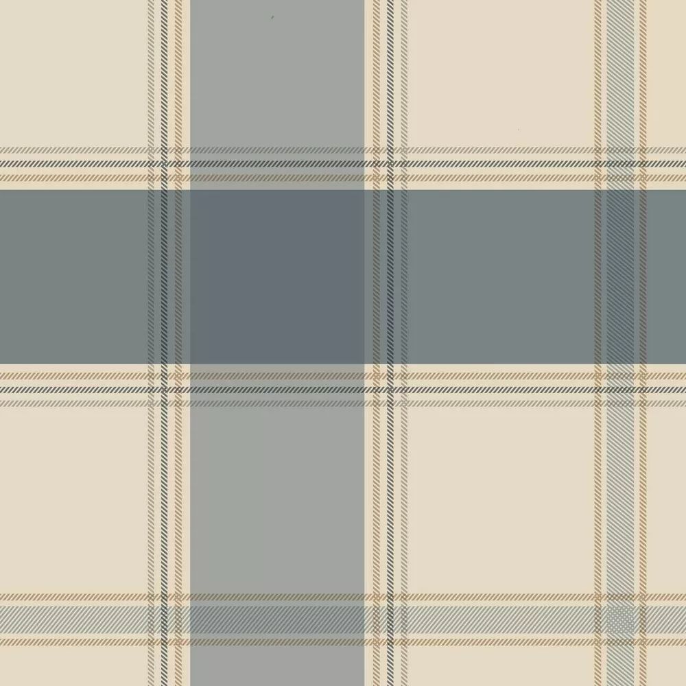Bramble Charming Country Check Blue Wallpaper 2306
