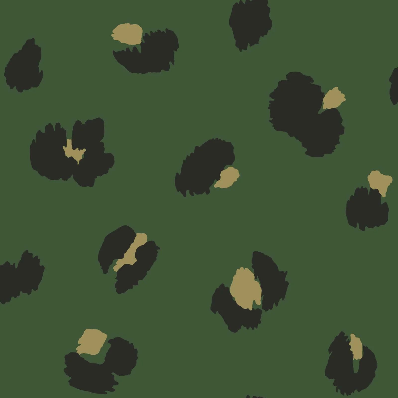 Large Leopard Spot Green Conversational Children's Wallpaper 13033
