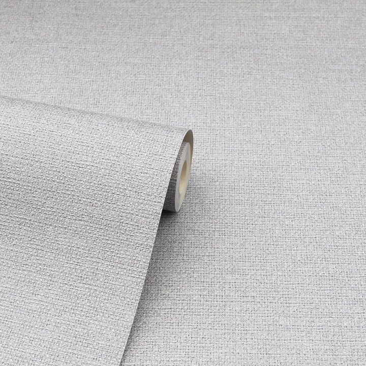 Calico Plain Textured Grey Wallpaper 921200