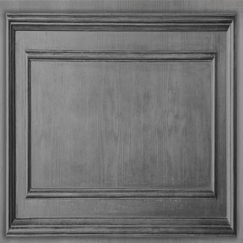 Fresco Wooden Panelling Grey Wallpaper 112586