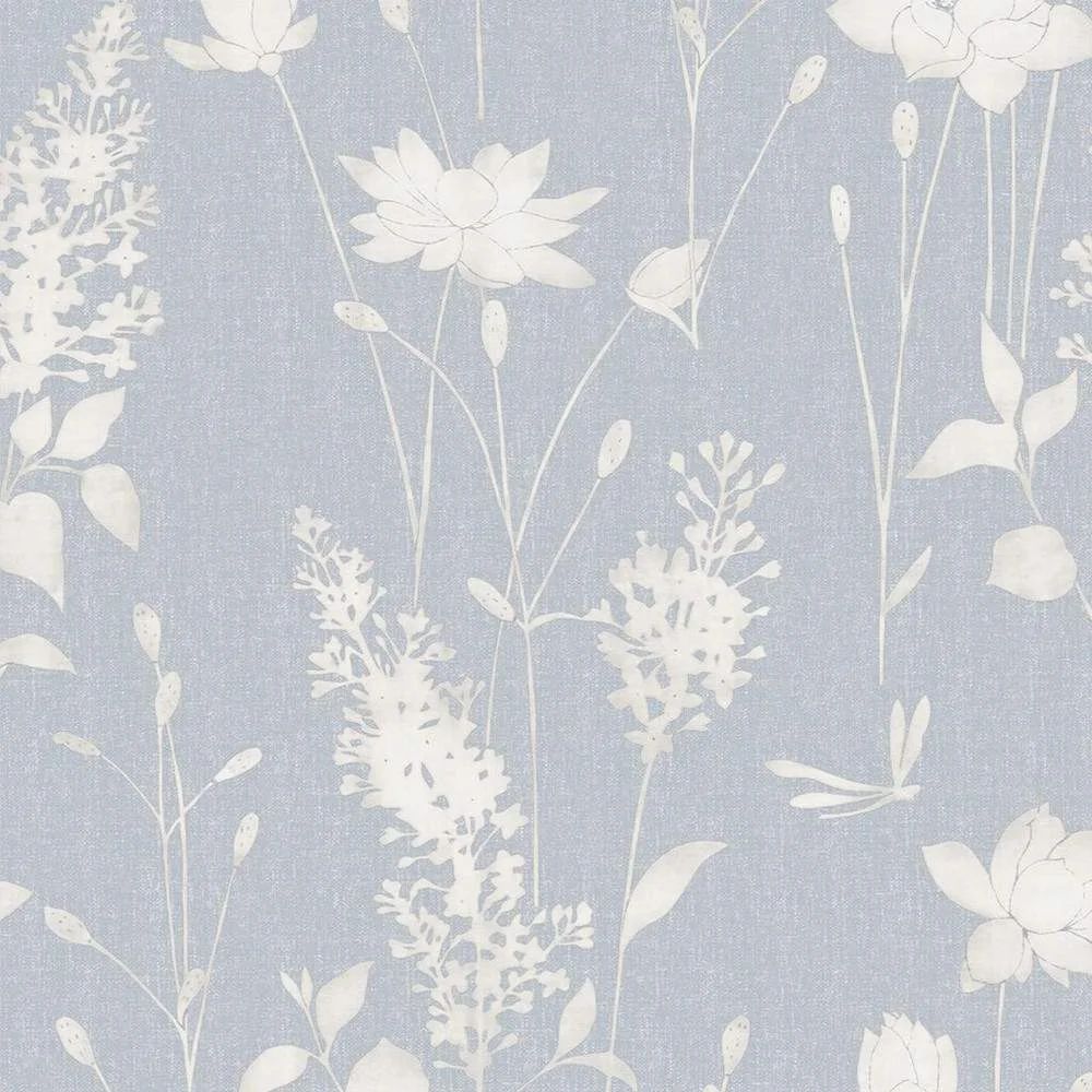 Dragonfly Garden Chalk Blue Laura Ashley Wallpaper 113343