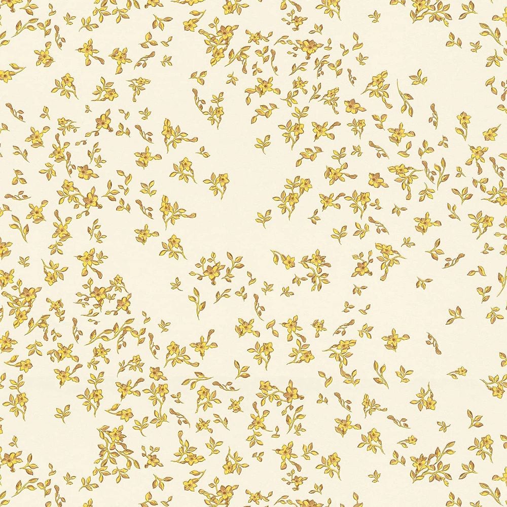 Barocco Ditsy Flowers White & Gold Luxury Vinyl Wallpaper 935855