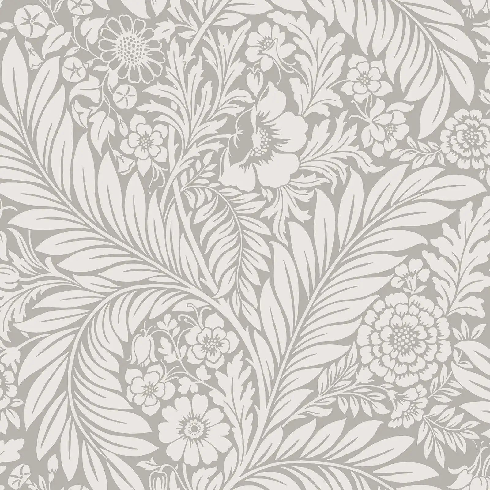 Belgravia Florence Grey Floral Leaf Wallpaper 723