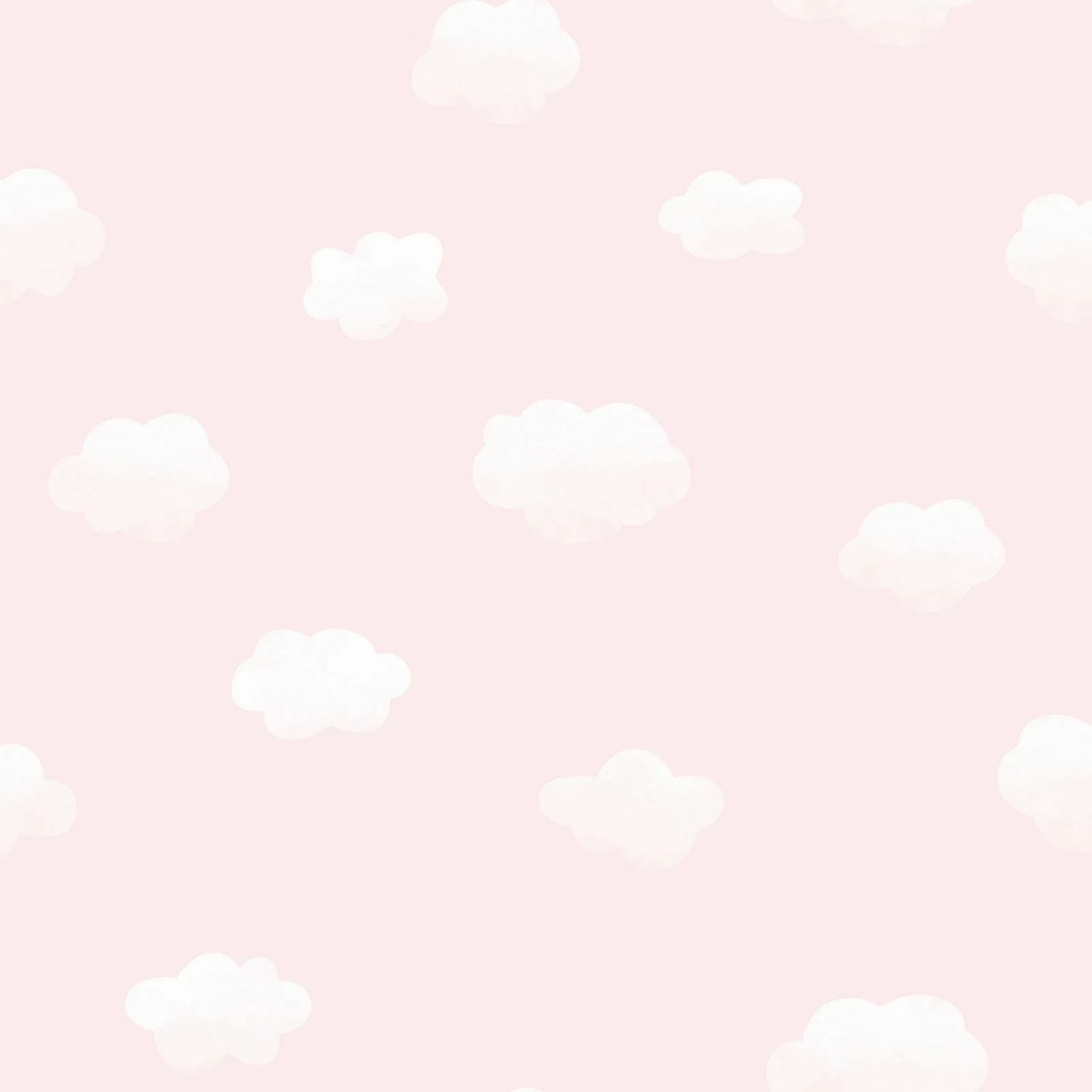Cloudy Sky Pink Children's Bedroom Playroom Nursery Clouds Wallpaper 90992