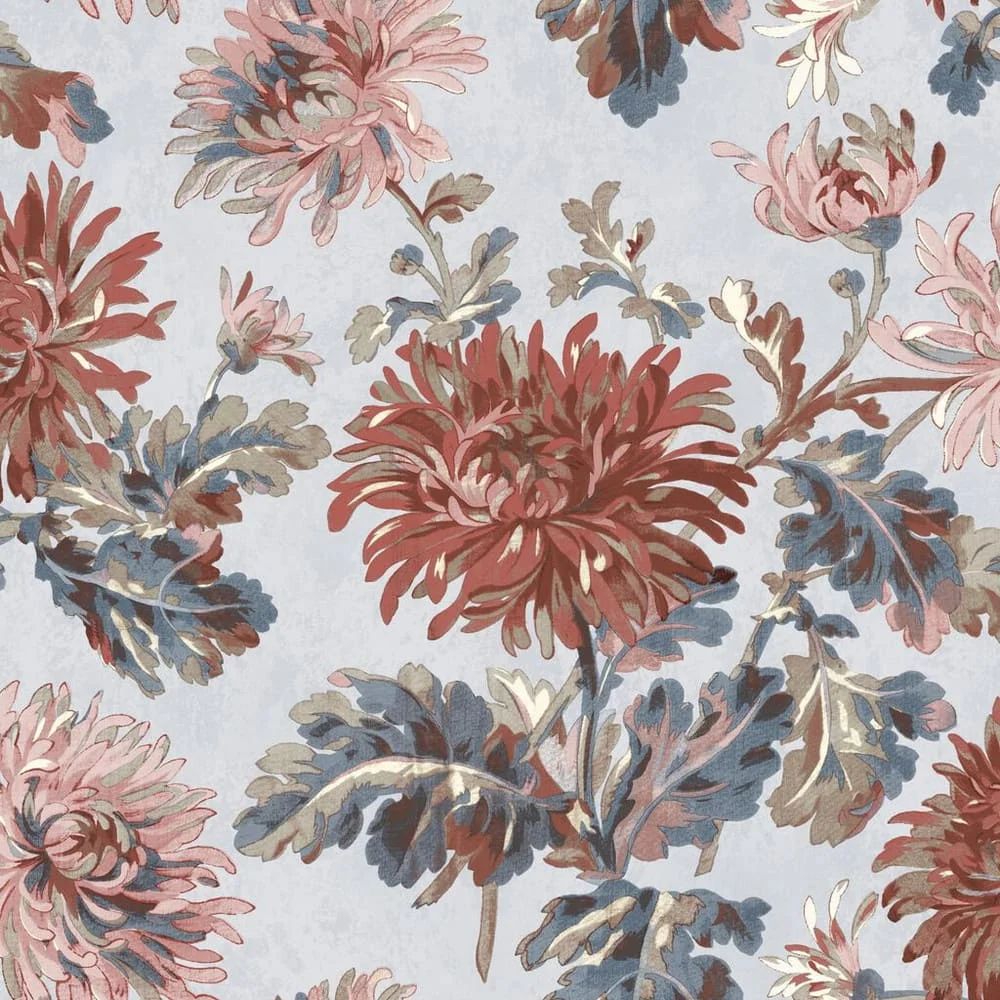 Maryam Chrysanthemums Crimson Flora Laura Ashley Wallpaper 114912
