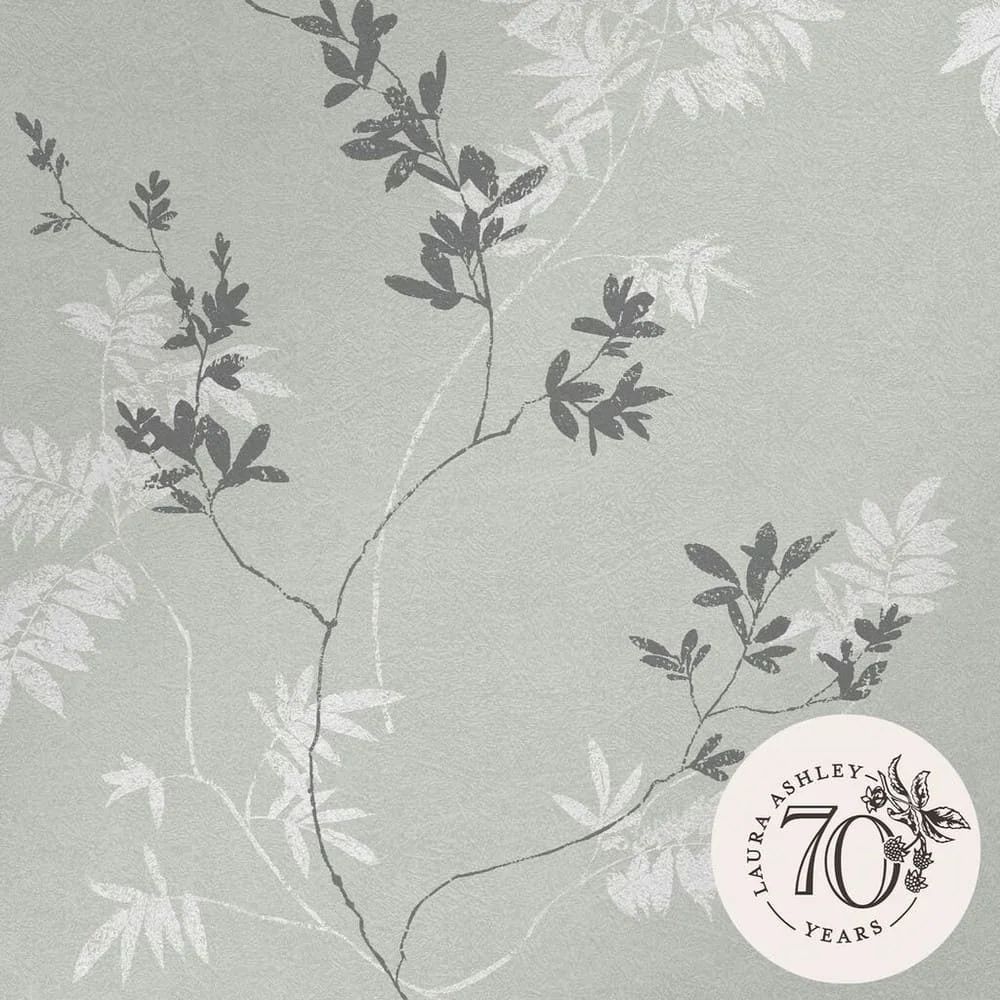 Mari Bamboo Leaves Mineral Green Laura Ashley Archive Wallpaper 119840