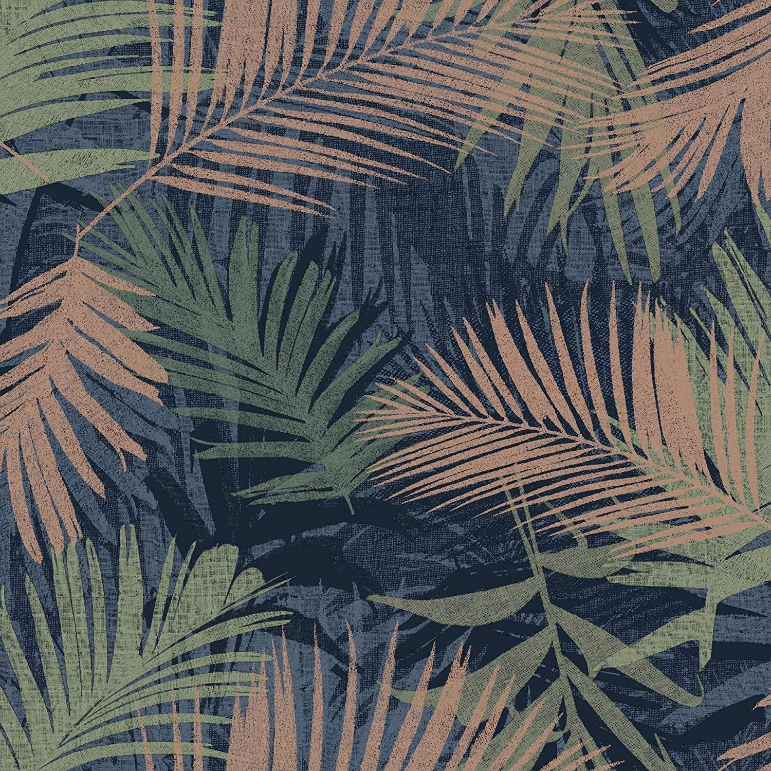 Jungle Glam Boutique Metallic Leaves Wallpaper 104264