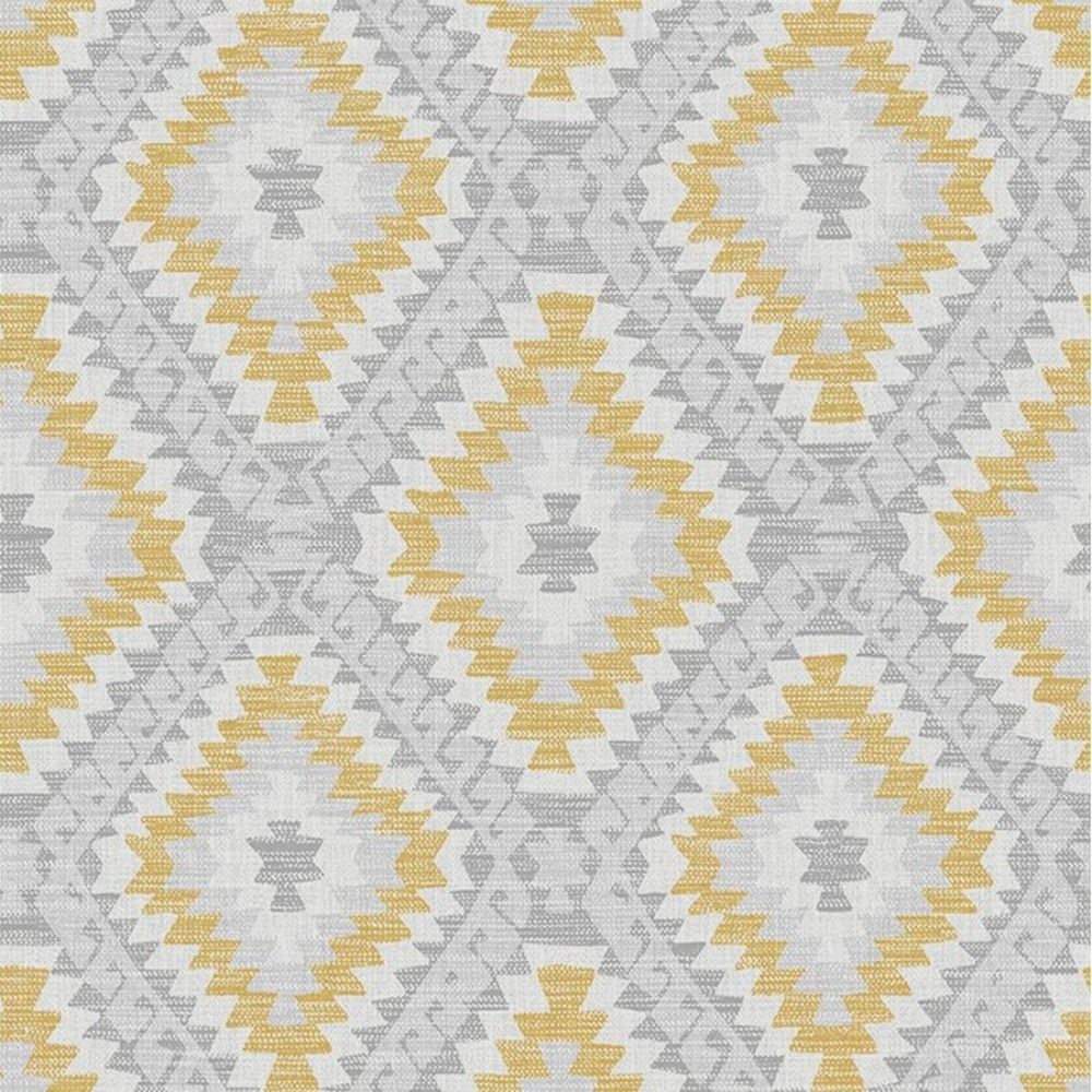 Aztec Geometric Ochre Superfresco Wallpaper 113485