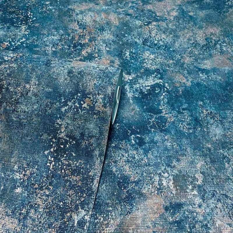 Modern Raffia Navy & Natural Industrial Effect Luxury Vinyl Wallpaper 298602 Modern Raffia Navy & Natural Industrial Effect Luxury Vinyl Wallpaper 298602