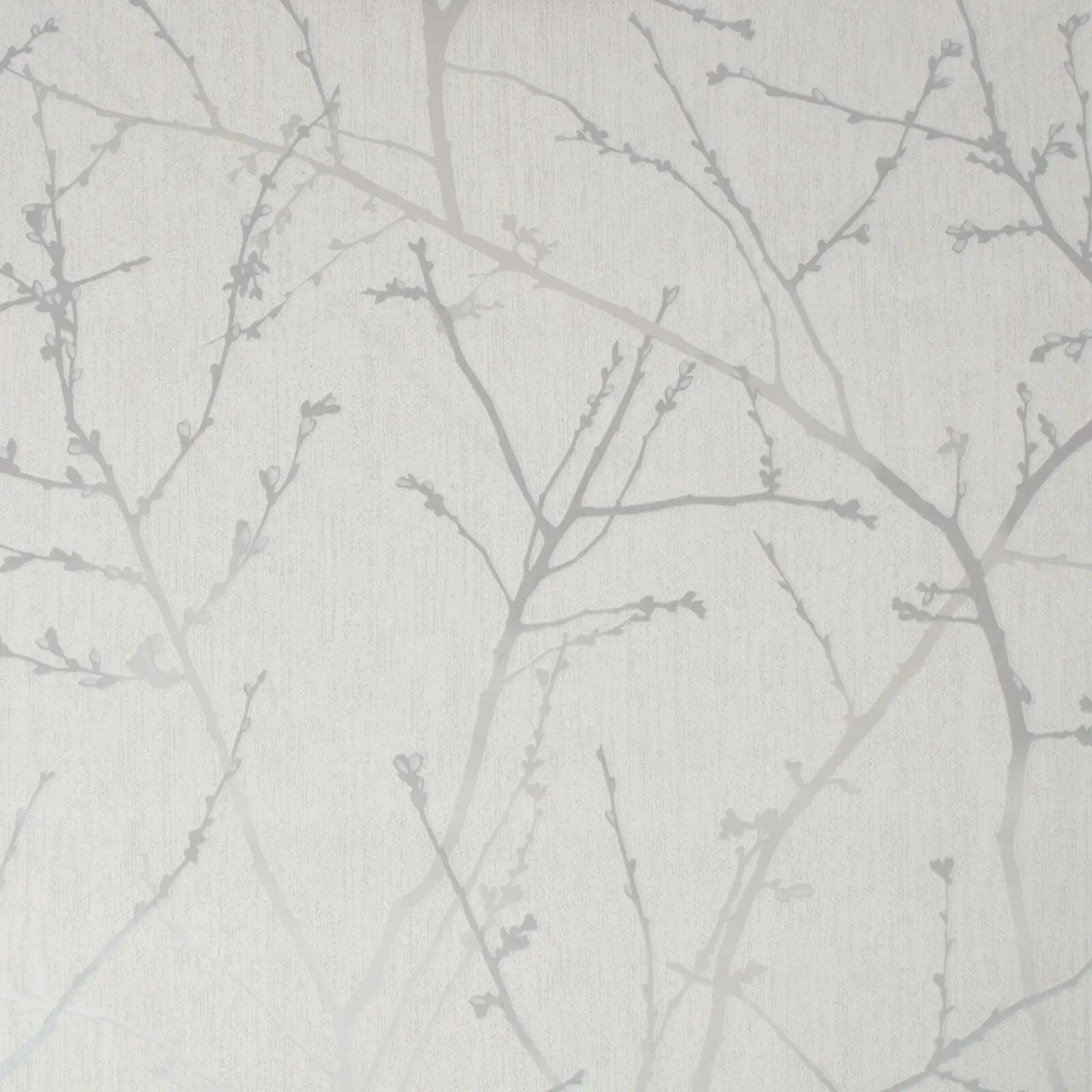 Innocence Twig White Mica & Grey Calico Textured Wallpaper 33-275