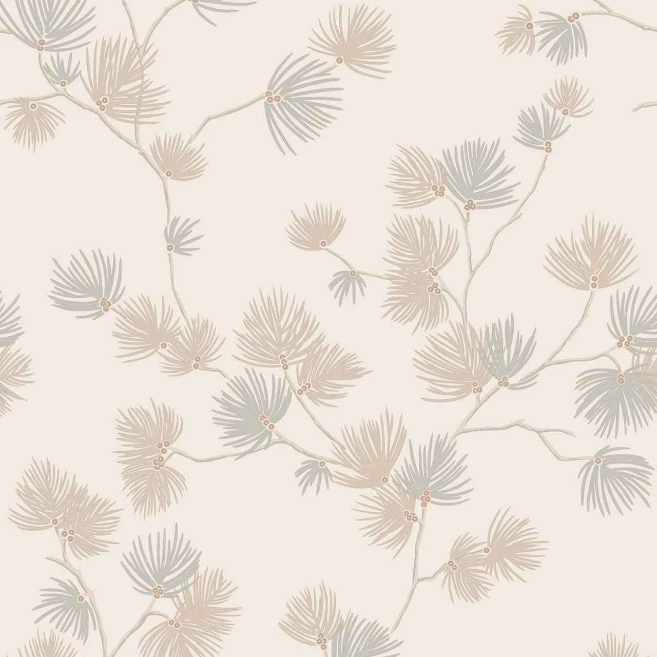 Valentino Pine Leaf Trail Cream Luxury Vinyl Wallpaper 1935