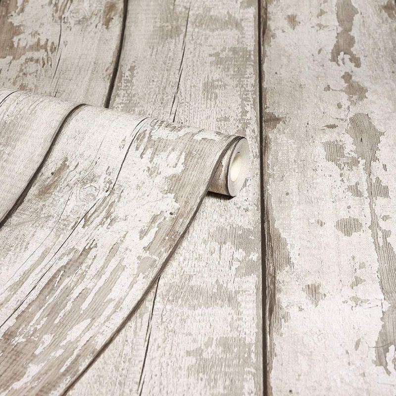 White Washed Wood Beige | Arthouse Beige Wood Panel Wallpaper | 694700