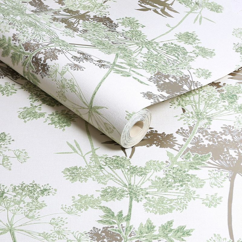 Meadow Green & Gold Floral Wallpaper | Superfresco | 128154